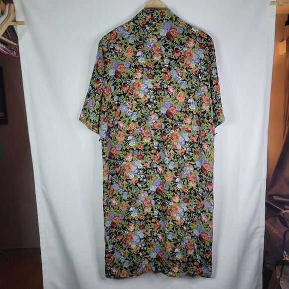 Stitches The Dress Co Vintage Floral Semi Button-Up Midi Dress - Picture 3 of 12